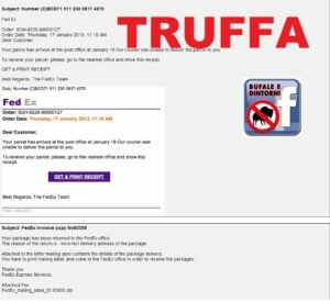 TRUFFA – Pacco FedEx non recapitato Sicurezza Internet - Facebook