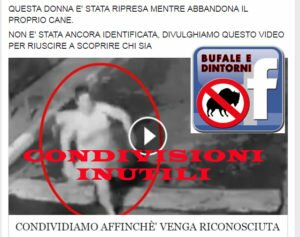 POST INUTILI – Donna abbandona cane, condividete per identificare. Bufale