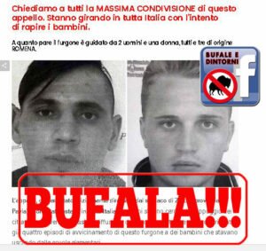 La bufala dei due rumeni sul furgone bianco. Bufale - Leggende Metropolitane