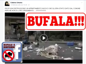 BUFALA – Profughi distruggono appartamento nuovo dato dal comune perché non è di loro gradimento Bufale