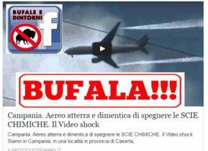 BUFALA – Aereo atterra e si dimentica di spegnere le scie chimiche. Scie chimiche