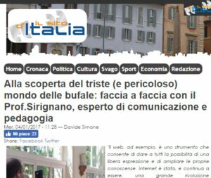 BeD citata da Il Sito D’Italia intervistando il Prof. Sirignano. Su di noi