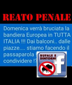 ILLECITO PENALE – bruciare la bandiera Europea. Disinformazione